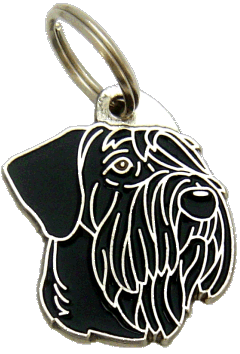 Schnauzer gigante preto <br> (placa de identificação para cães, Gravado incluído)